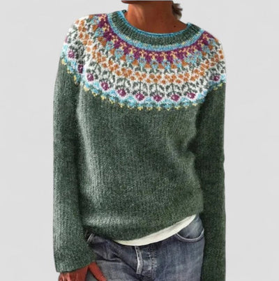 Sienne | Maglione a Maglia da Donna con Motivo | Vestibilité Comoda e Calda